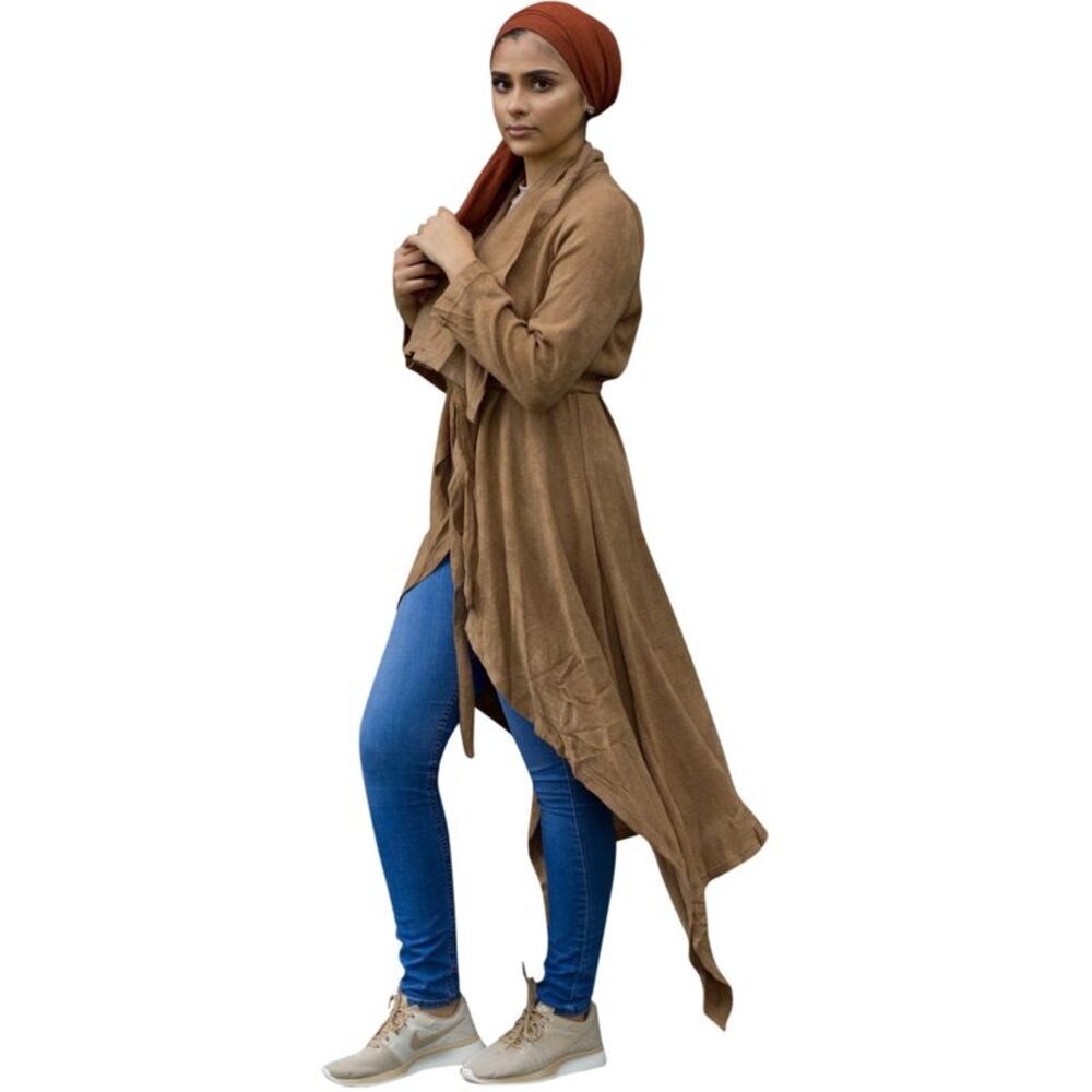 Verona Collection Womens Draped Cardigan Sweater, Brown, XL, MP